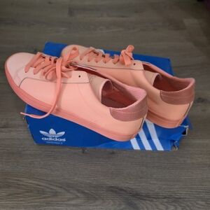 adidas Women's Coral Peach Leather Sneakers